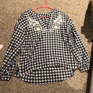 Gingham Flowy Shirt